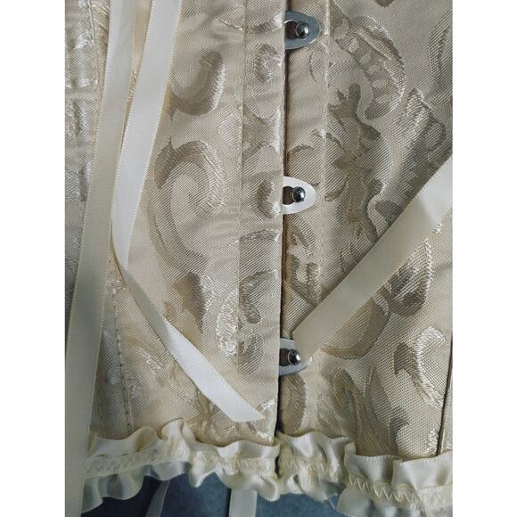 Corset Lace Up Fasten 3XL Cream Champagne  XXXL - Picture 2 of 5